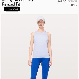 Lululemon swiftly breeze tank relaxed fit size 10